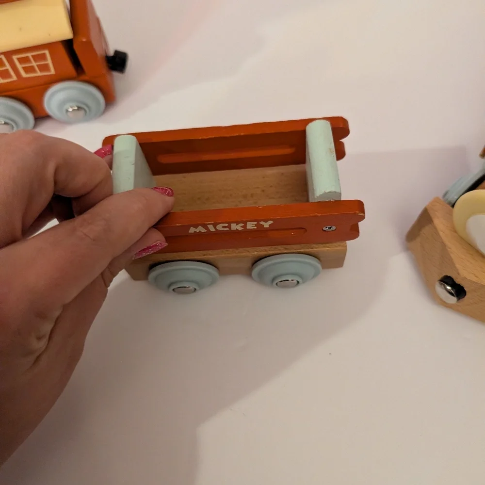 Disney Mickey Wooden Magnetic 3 Train Set - INCOMPLETE SET